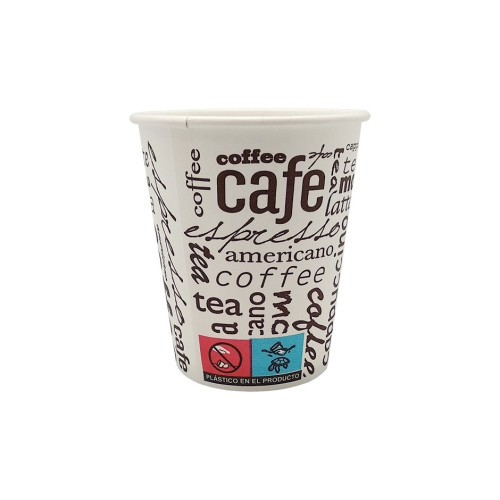 10029-PAQUETE 50 VASOS CARTON COMPOSTABLE 200ML TECNOPACKING CU396