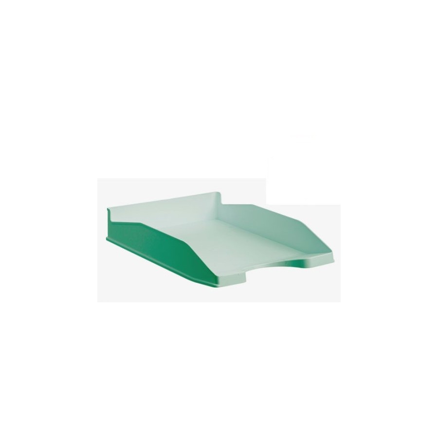 10067-BANDEJA ECOGREEN 100% RECICLADO Y RECICLABLE APILABLE VERDE PASTEL 345X255X60 MM ARCHIVO 2000 742 VE PS