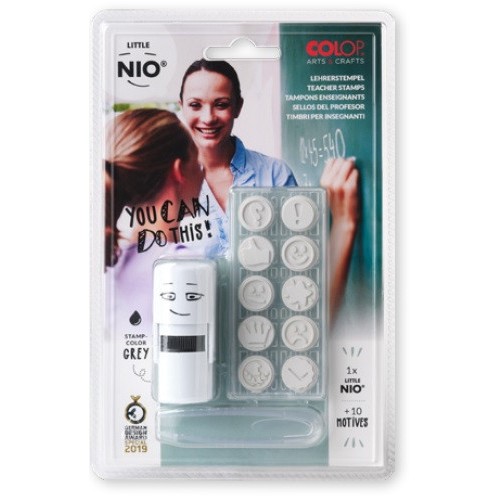 10106-BLISTER IMPRENTILLA LITTLE NIO 10 PICTOS TEMATICA "PROFESORADO" COLOP NIL006