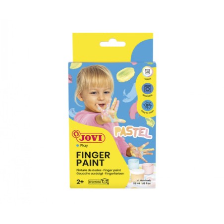 10123-ESTUCHE PINTURA DEDOS 6 BOTES 35ML COLORES PASTEL JOVI 540P