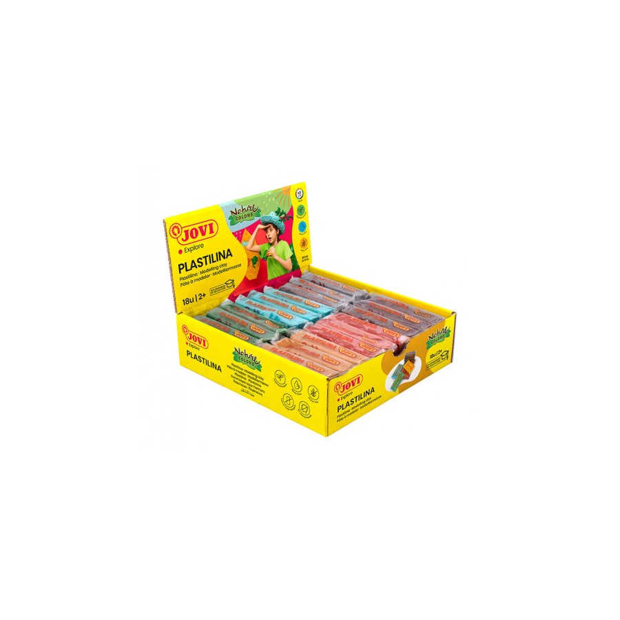 10124-CAJA PLASTILINA 18 PASTILLAS DE 50GR GAMA NATURE COLORES SURTIDOS (3 UDS X COLOR) JOVI 70/18N