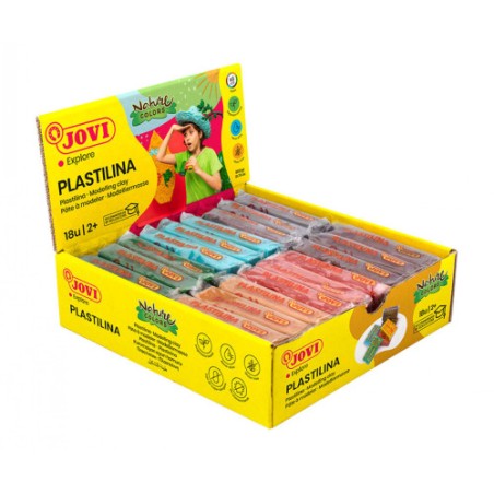 10124-CAJA PLASTILINA 18 PASTILLAS DE 50GR GAMA NATURE COLORES SURTIDOS (3 UDS X COLOR) JOVI 70/18N