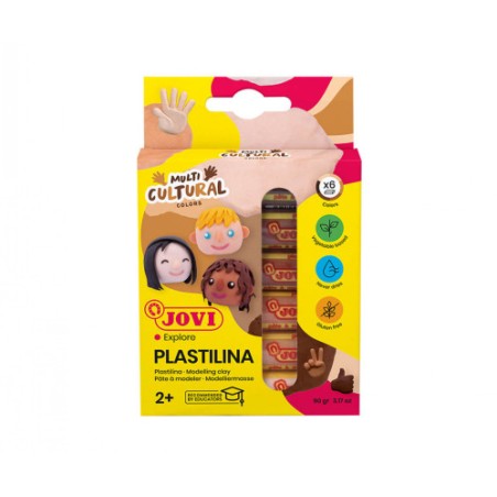 10129-ESTUCHE PLASTILINA 6 BARRAS DE 15GR COLORES SURTIDOS GAMA MULTICULTURAL JOVI 90/6M
