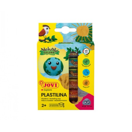 10131-ESTUCHE PLASTILINA 6 BARRAS DE 15GR COLORES SURTIDOS GAMA NATURE JOVI 90/6N