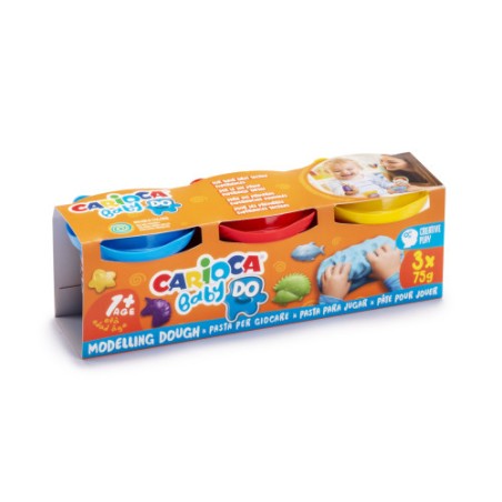 10134-SET PASTA DE MODELAR CARIOCA BABY DOUGH 3X75GR CARIOCA 43179