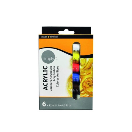 10180-SET PINTURA ACRILICA 6X12ML SIMPLY DALER ROWNEY D126500006