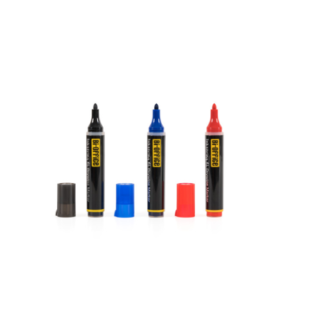 10291-Bi-Office PE4004 marcador 3 pieza(s) Punta redonda Negro, Azul, Rojo