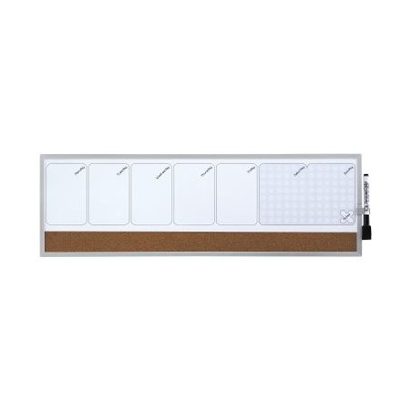 10344-ORGANIZADOR SEMANAL MAGNETICO+TABLERO CORCHO HORIZONTAL 585x190MM NOBO 1903780