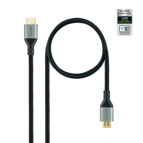 10577-Nanocable Cable HDMI 2.1 Certificado ULTRA HIGH SPEED A/M-A/M, Negro, 2 m
