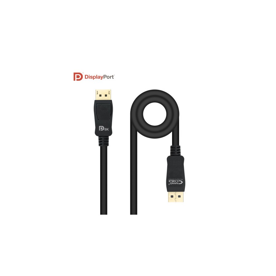 10579-Nanocable Cable DISPLAYPORT 1.4 CERTIFICADO VESA, DP/M - DP/M, Negro, 1.5 m