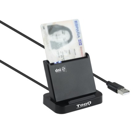10586-TooQ Lector de Tarjetas Inteligentes DNIe VISION USB 2.0, Negro