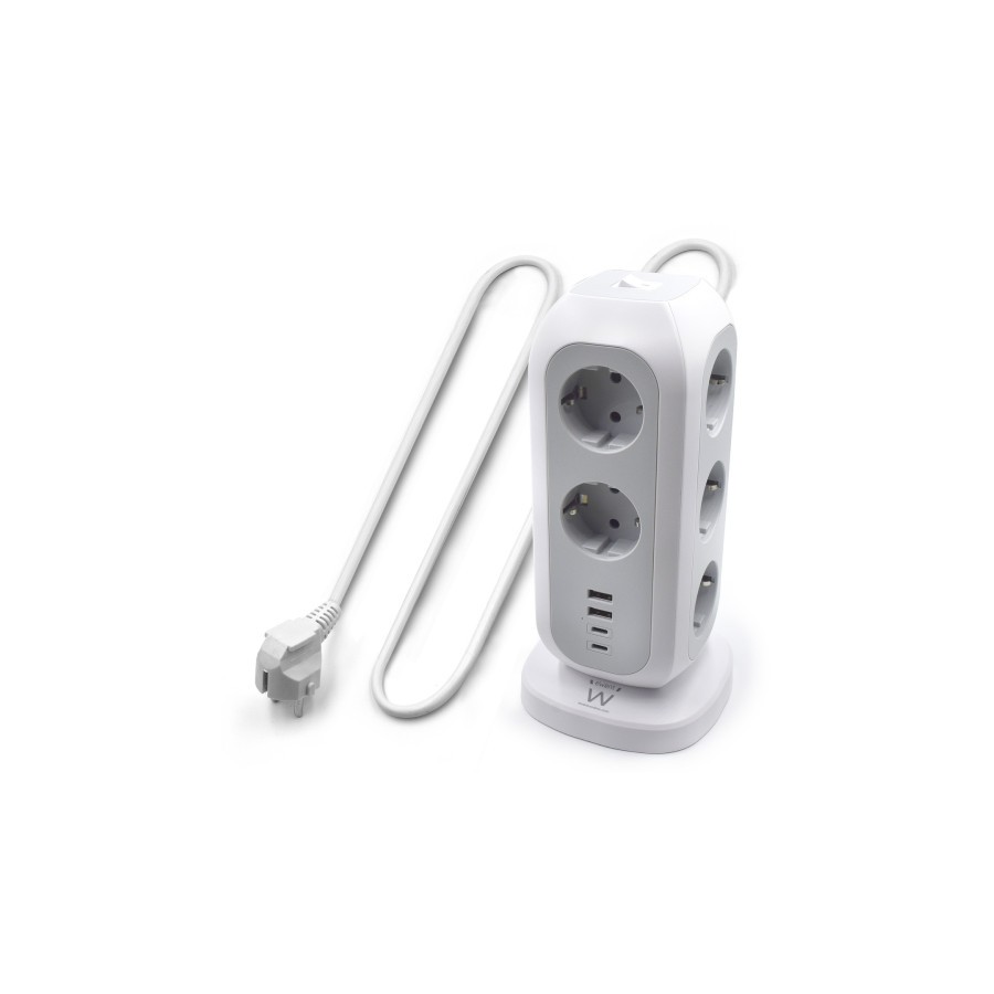 10649-Ewent EW3861 base multiple 2 m 11 salidas AC Interior Blanco