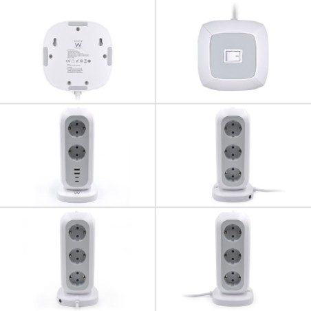 10650-Ewent EW3861 base multiple 2 m 11 salidas AC Interior Blanco