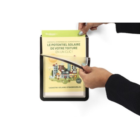 10661-PACK DE 2 MARCOS ADHESIVO MAGNETO A5 CIERRE MAGNETICO NEGRO TARIFOLD 194977