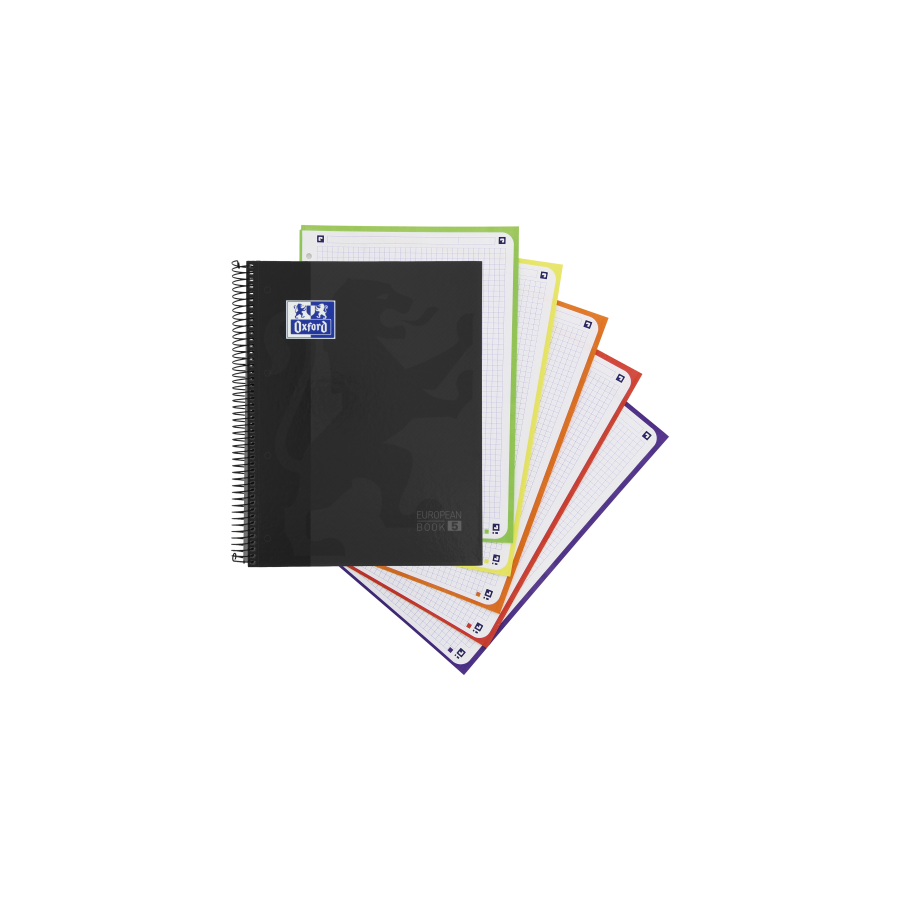 10692-CUADERNO EUROPEANBOOK 5 SCHOOL CLASSIC A4+ T.EXTRADURA 120H 5X5 COLOR NEGRO OXFORD 400158600
