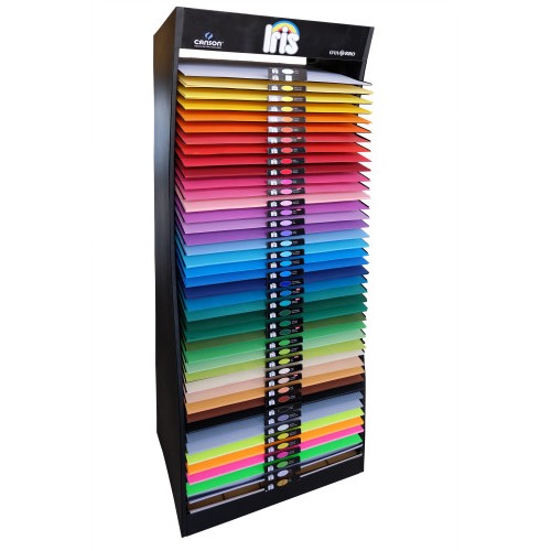 10730-PACK 2300 CARTULINAS 50X65 COLORES SURTIDOS + REGALO EXPOSITOR METALICO 42 BALDAS CANSON PACKEXPO50X65
