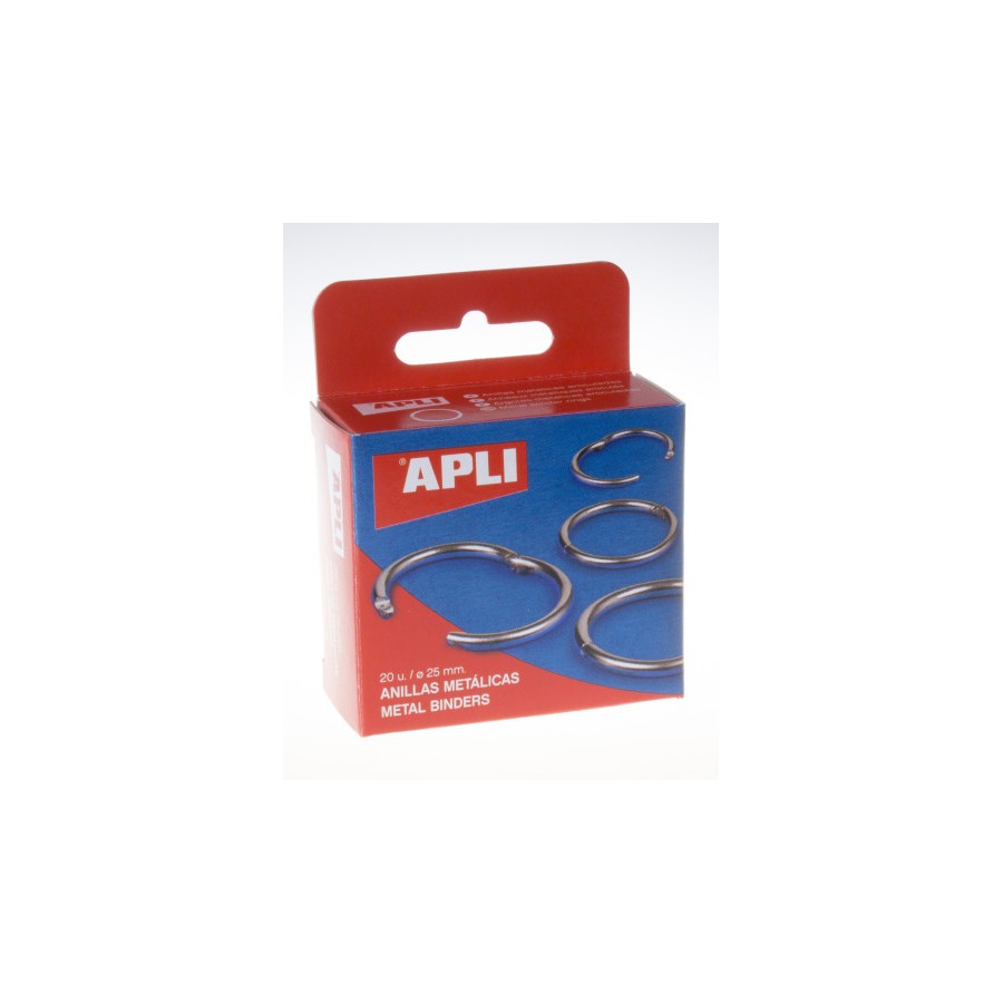 10743-CAJA 20 UDS. ANILLAS METALICAS ARTICULADAS 25 MM APLI 452