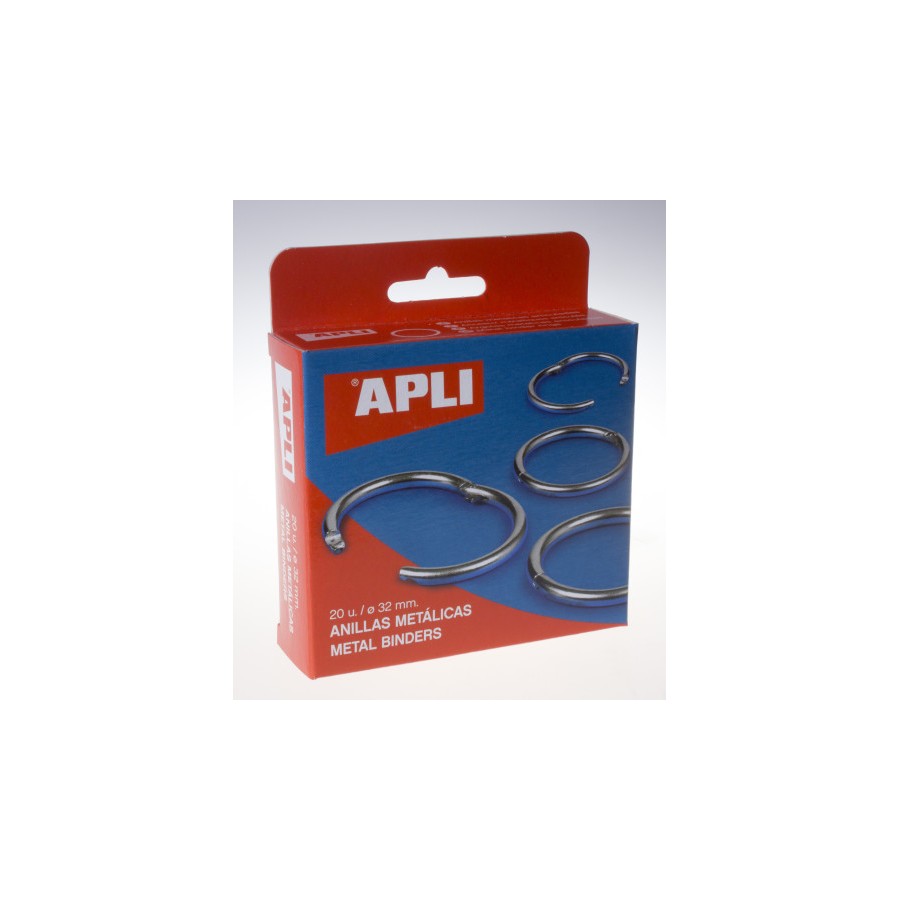 10744-CAJA 20 UDS. ANILLAS METALICAS ARTICULADAS 32 MM APLI 453