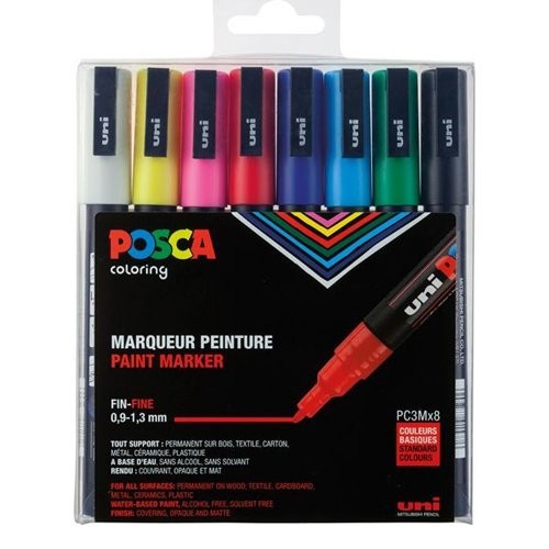 10773-ESTUCHE 8 UDS. PC-3M BASIC POSCA UNIBALL 182634670