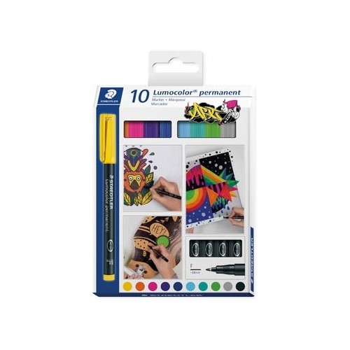 10777-ESTUCHE 10 UDS LUMOCOLOR PERMANENT 318 STAEDTLER 318 C10