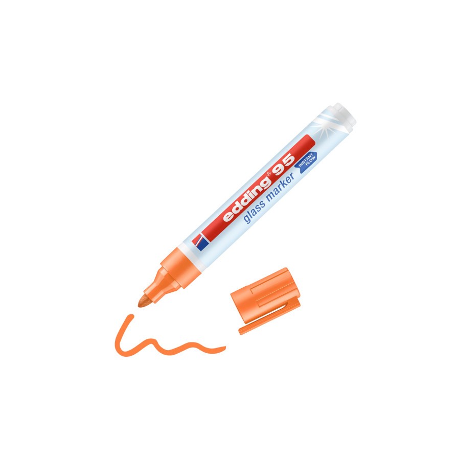 10803-MARCADOR DE PUNTA REDONDA PARA CRISTAL GROSOR DE TRAZO: 1,5 - 3 MM COLOR: 06. NARANJA EDDING 95-06