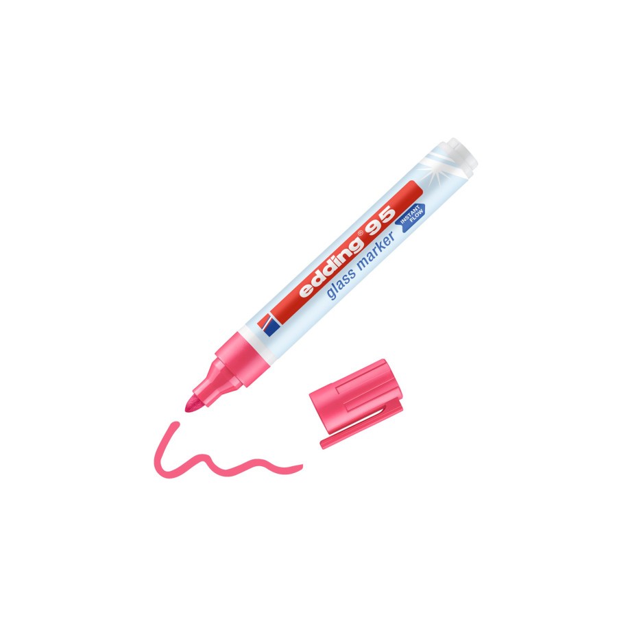 10805-MARCADOR DE PUNTA REDONDA PARA CRISTAL GROSOR DE TRAZO: 1,5 - 3 MM. COLOR: 09. FUCSIA EDDING 95-09