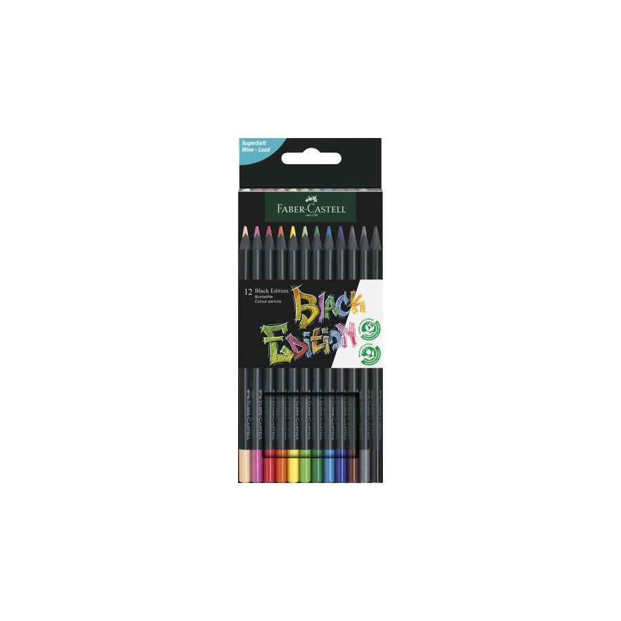 10817-ESTUCHE 12 LAPICES DE COLORES BLACK EDITION. FABER CASTELL 116412