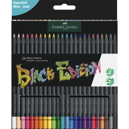 10818-ESTUCHE 24 LAPICES DE COLORES BLACK EDITION. FABER CASTELL 116424