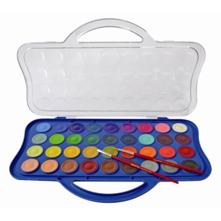 10839-ESTUCHE 36 ACUARELAS 30 MM + 2 PINCELES GIOTTO F353600