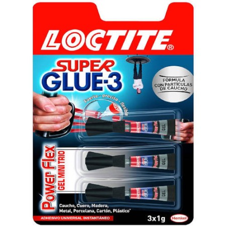 1085-ADHESIVO INSTANTANEO SUPER GLUE-3X1GR. MONODOSIS POWER GEL LOCTITE 2640066