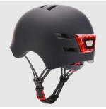 10872-YOUIN CASCO CON LED FRONTAL Y TRASERO NEGRO  (TALLA L)