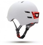 10873-YOUIN CASCO CON LED FRONTAL Y TRASERO BLANCO  (TALLA L)