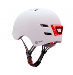 10874-YOUIN CASCO CON LED FRONTAL Y TRASERO BLANCO   (TALLA M)