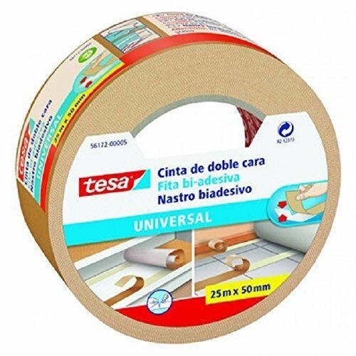 1101-CINTA ADHESIVA UNIVERSAL DOBLE CARA ESPECIAL MOQUETAS 50MM.X25M. TESA 56172-00005-12