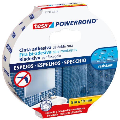 1103-CINTA ADHESIVA POWERBOND DOBLE CARA EXTRA FUERTE (ESPEJOS) 19MM.X5M. TESA 55733-00018-02