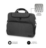 11063-SUBBLIM Maletin Ordenador Air Padding Laptop bag 13,3-14" Gris Oscuro