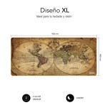 11118-SUBBLIM Alfombrilla Raton Vintage World XL Mouse Pad 900x400x3