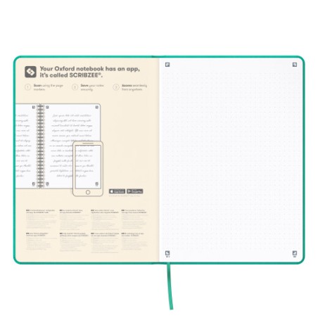 11179-CUADERNO SIGNATURE A5 TAPA EXTRADURA 104H RAYADO DOTS 5X5 COLOR ICE MINT OXFORD 400154948