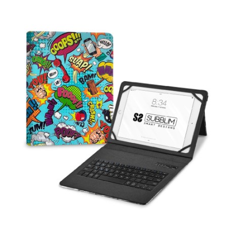11349-SUBBLIM Funda con Teclado Keytab Pro BT Trendy Comic