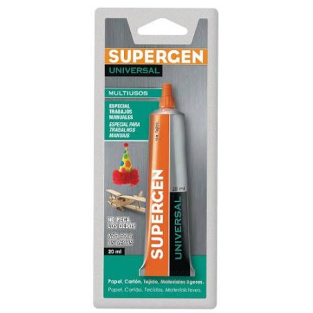 1135-ADHESIVO UNIVERSAL TRANSPARENTE EN TUBO 20ML. SUPERGEN 62620-00000-00