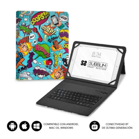 11350-SUBBLIM Funda con Teclado Keytab Pro BT Trendy Comic