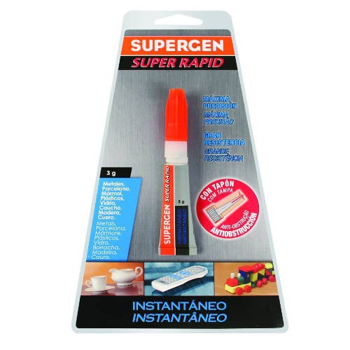 1136-ADHESIVO INSTANTANEO SUPERRAPID TRANSPARENTE EN TUBO 3GR. SUPERGEN 62603-00000-00