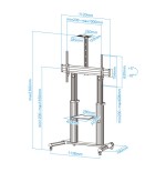 11394-TOOQ SOPORTE DE SUELO DE ALUMINIO CON RUEDAS PARA PANTALLAS 60"-100"