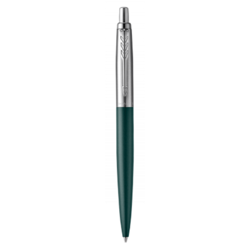 1152-BOLIGRAFO JOTTER XL GREENWICH VERDE MATE RIBETE DE COLOR CROMADO PLUMIN MEDIO TINTA AZUL PARKER 2068511