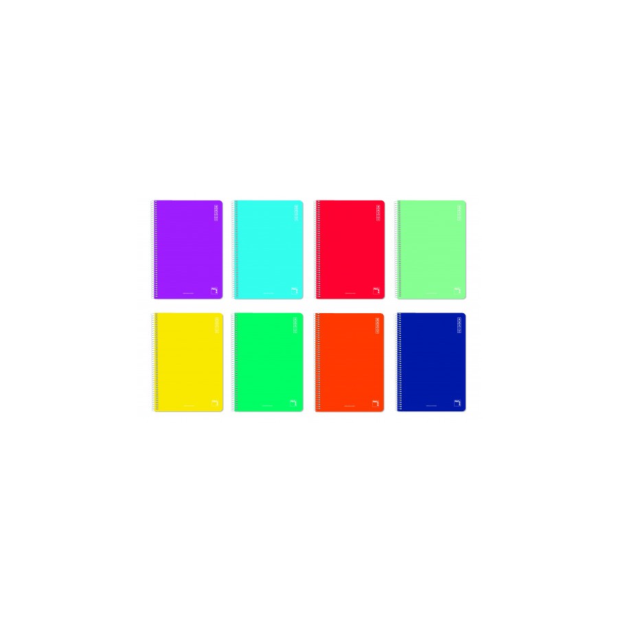 1158-CUADERNO ESPIRAL SERIE BASIC TAPA BLANDA 60 GRS. FOLIO (215X310MM.) 80 HOJAS MILIMETRADO CON MARGEN PACSA 16421