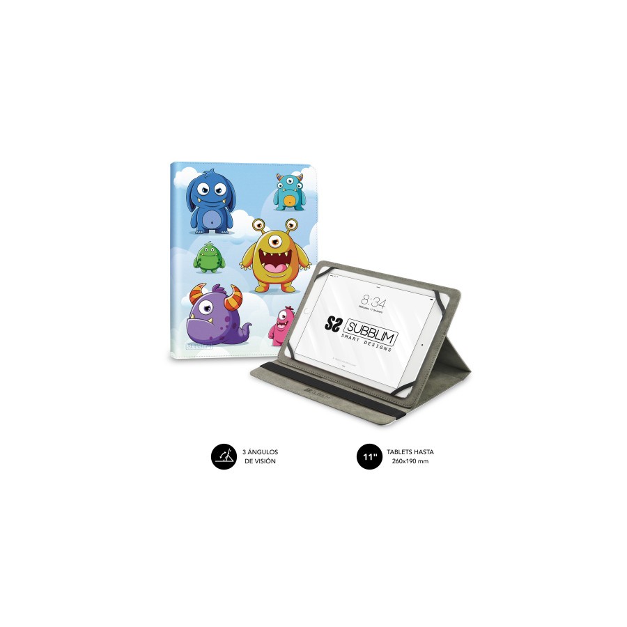 11655-FUNDA TABLET UNIVERSAL TRENDY CASE MONSTERS 11"