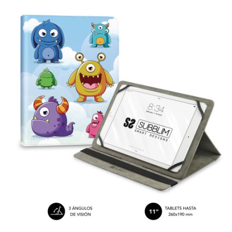 11655-FUNDA TABLET UNIVERSAL TRENDY CASE MONSTERS 11"