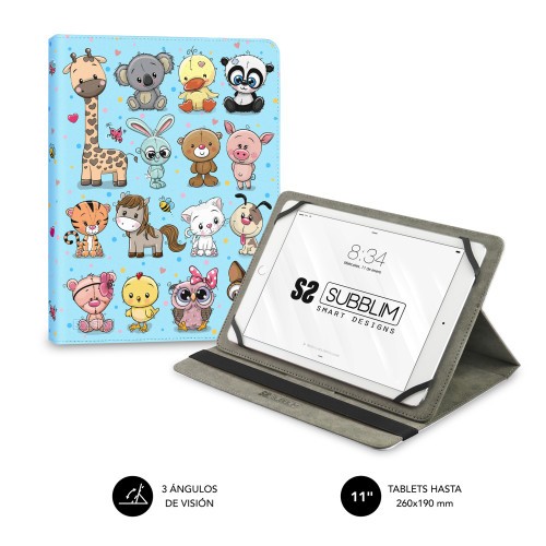 11657-FUNDA TABLET UNIVERSAL TRENDY CASE ANIMALS 11"