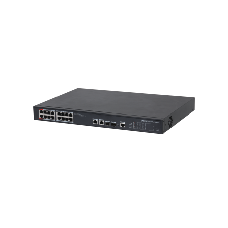 11698-(DH-PFS4218-16ET-240-V3) DAHUA SWITCH L2 HI-POE GESTIONABLE 16 PUERTOS 10/100 + 2 COMBO GIGABIT/SFP UPLINK