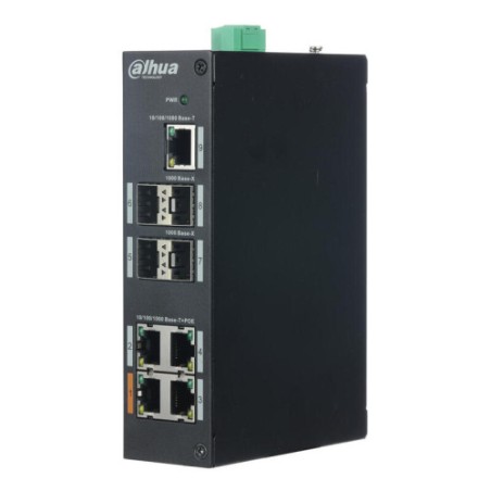 11711-(DH-PFS3409-4GT-V2) DAHUA SWITCH INDUSTRIAL L2 4 PUERTOS +1 UPLINK GIGABIT + 4 SFP